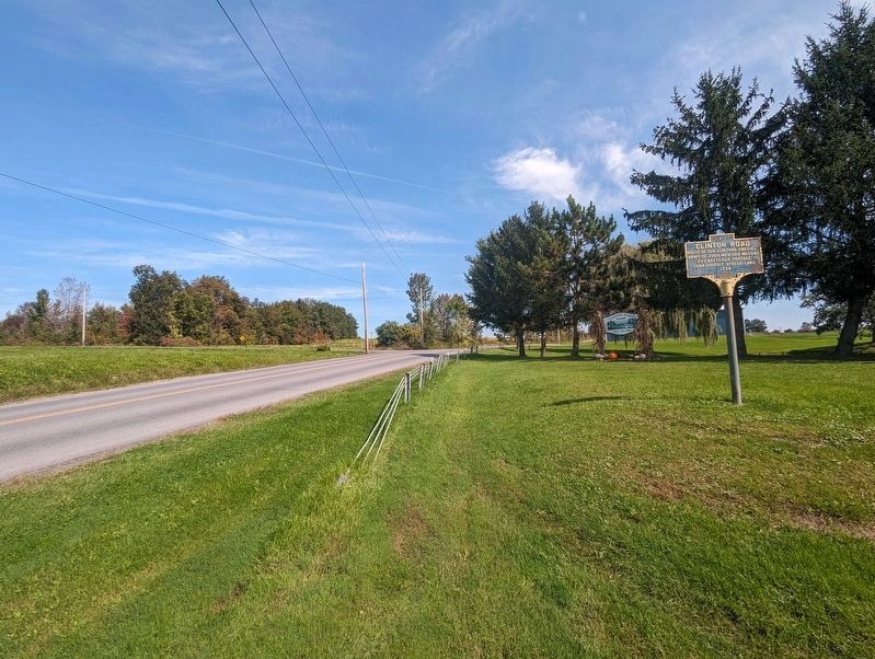 Clinton Road Marker showing wider view image. Click for full size.