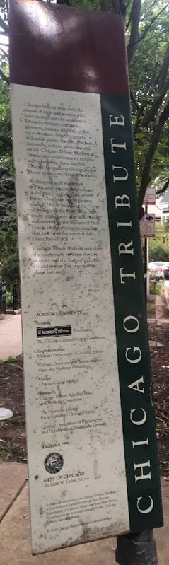 The back side of the Nelson Algren Marker image. Click for full size.