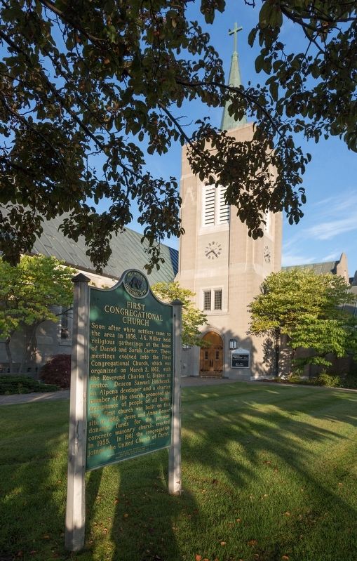 First Congregational Church and Marker image. Click for full size.