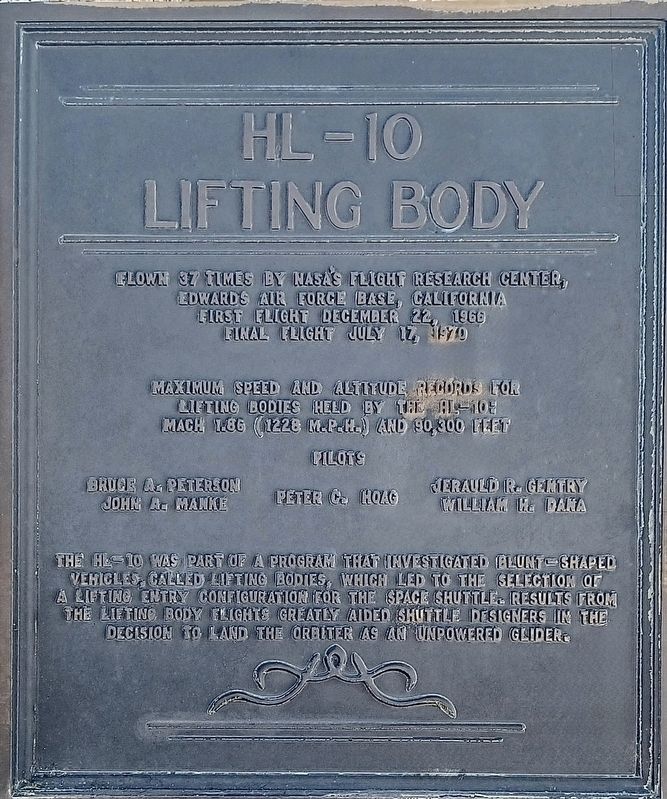 HL-10 Lifting Body Marker. Click for full size. HL-10 Lifting Body Marker image. Click for full size.