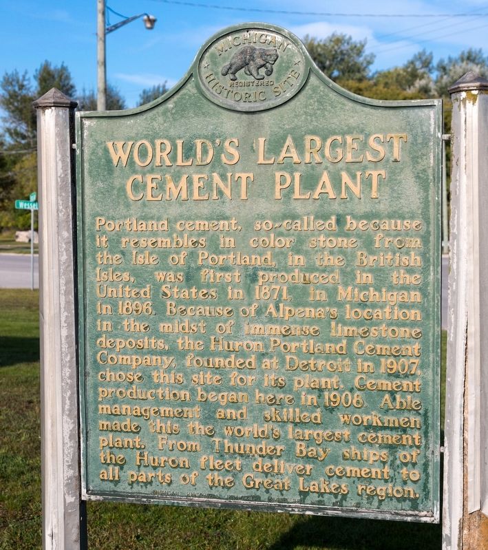 Worlds Largest Cement Plant Marker image. Click for full size.