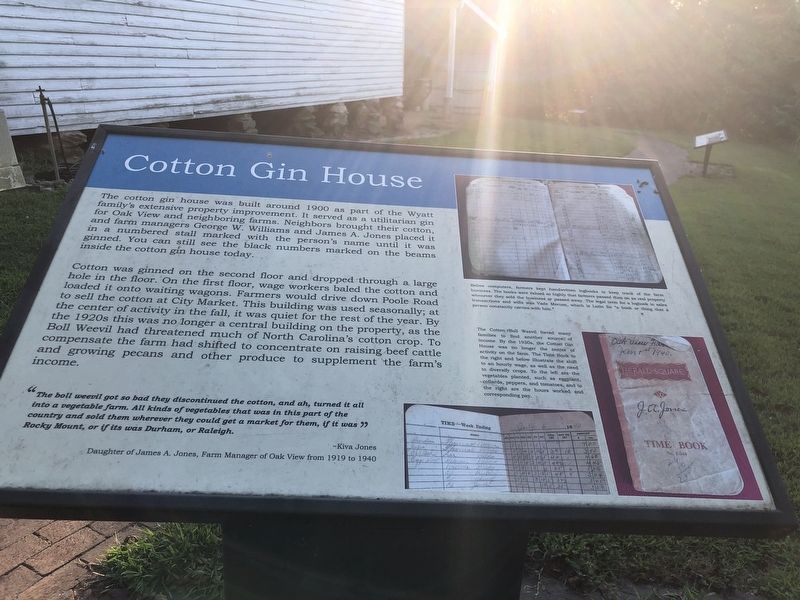 Cotton Gin House Marker image. Click for full size.