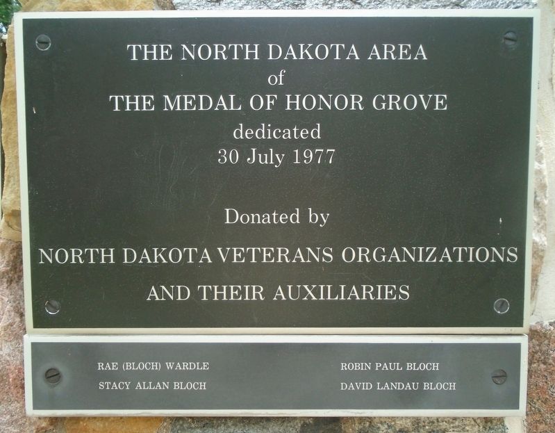 North Dakota Medal of Honor Recipients Memorial Sponsors Marker image. Click for full size.