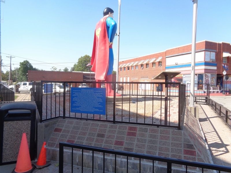 Superman Statue Facts Marker image. Click for full size.