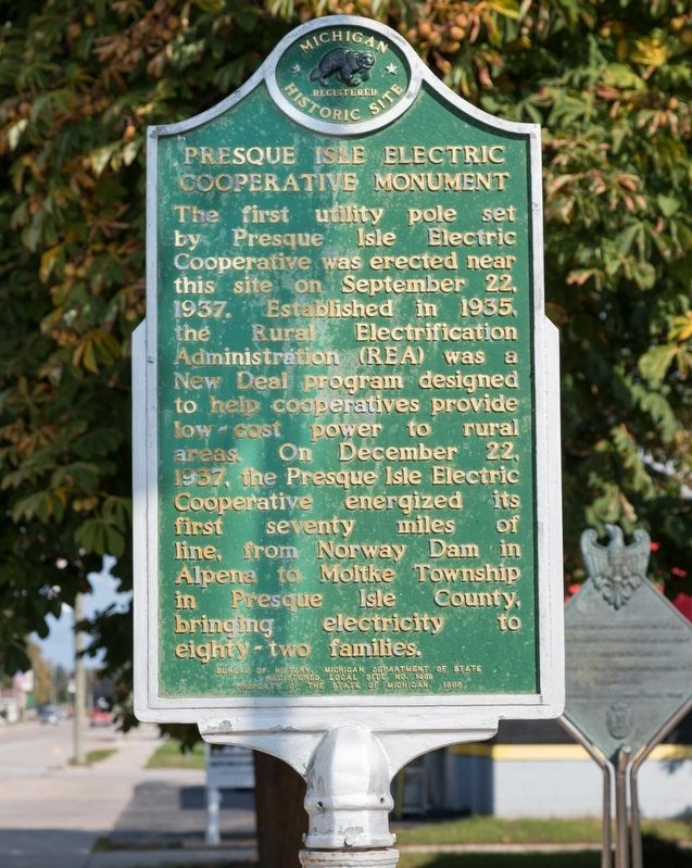 Presque Isle Electric Cooperative Monument Marker image. Click for full size.