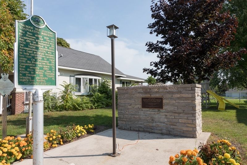 Presque Isle Electric Cooperative Monument and Marker image. Click for full size.