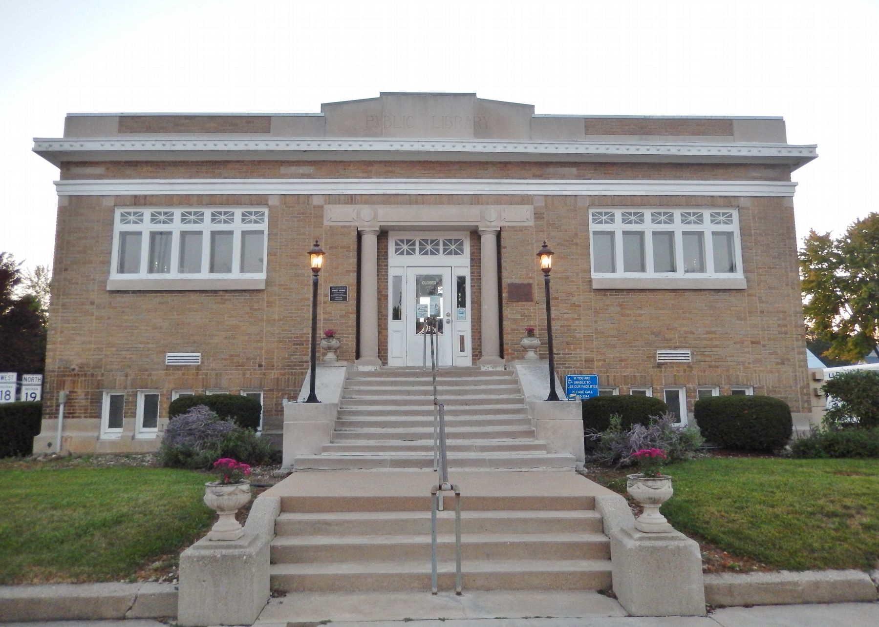 Converse-Jackson Township Public Library (<i>east/front elevation</i>) image. Click for full size.