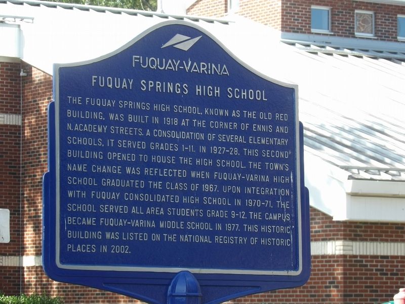 Fuquay Springs High School Marker image. Click for full size.