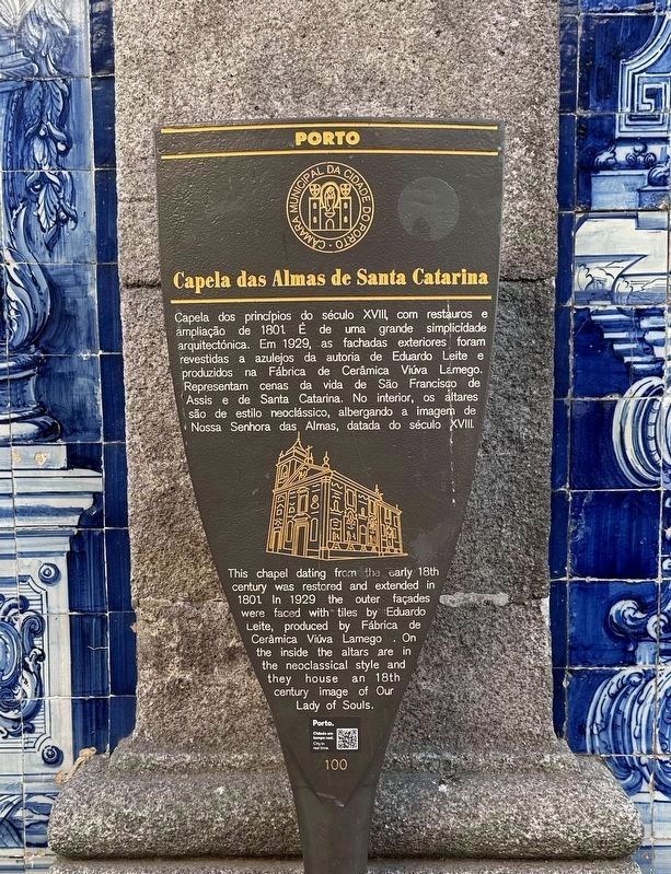 Capela das Almas de Santa Catarina Marker image. Click for full size.