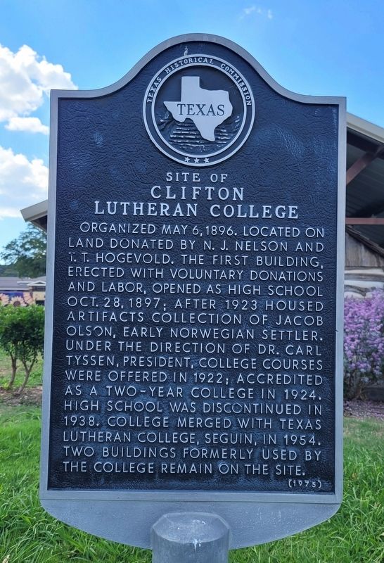 Site of Clifton Lutheran College Marker image. Click for full size.