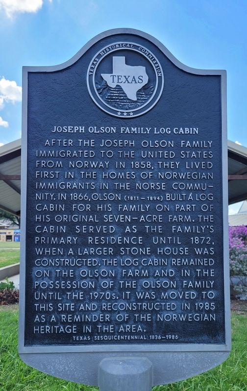 Joseph Olson Family Log Cabin Marker image. Click for full size.