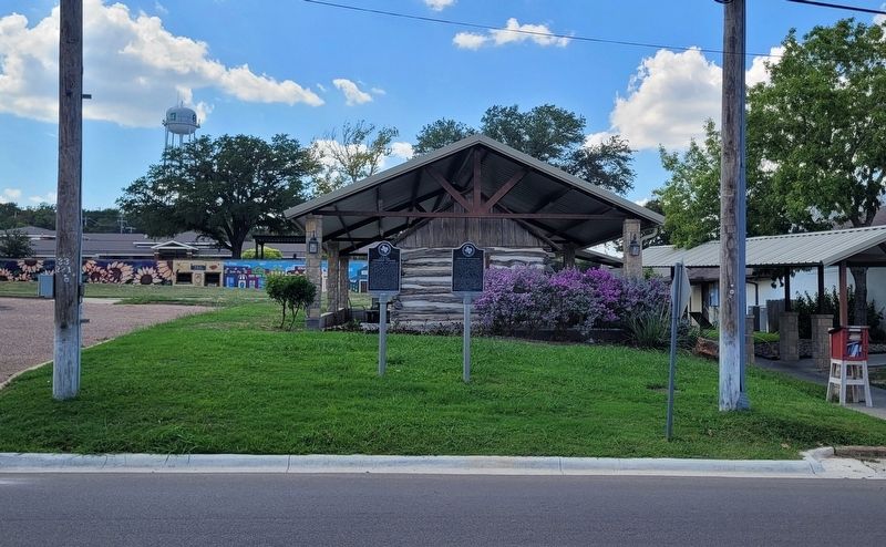 The Joseph Olson Family Log Cabin Marker is the right marker of the two markers image. Click for full size.