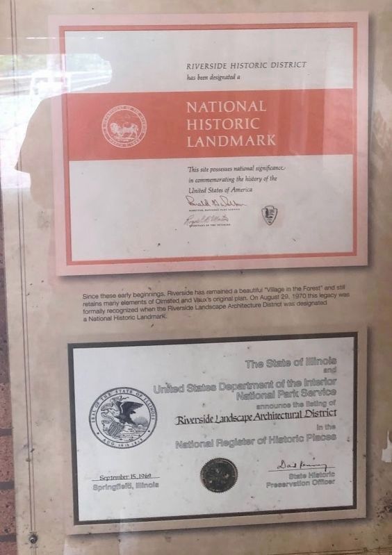 Close-up of National Landmark certificates image. Click for full size.