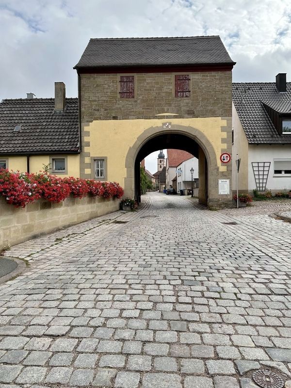 Town gate - looking east, into the town image. Click for full size.