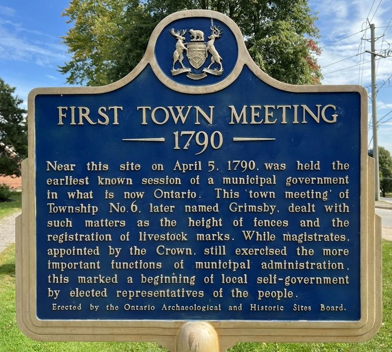 First Town Meeting Marker. Click for full size. First Town Meeting Marker image. Click for full size.