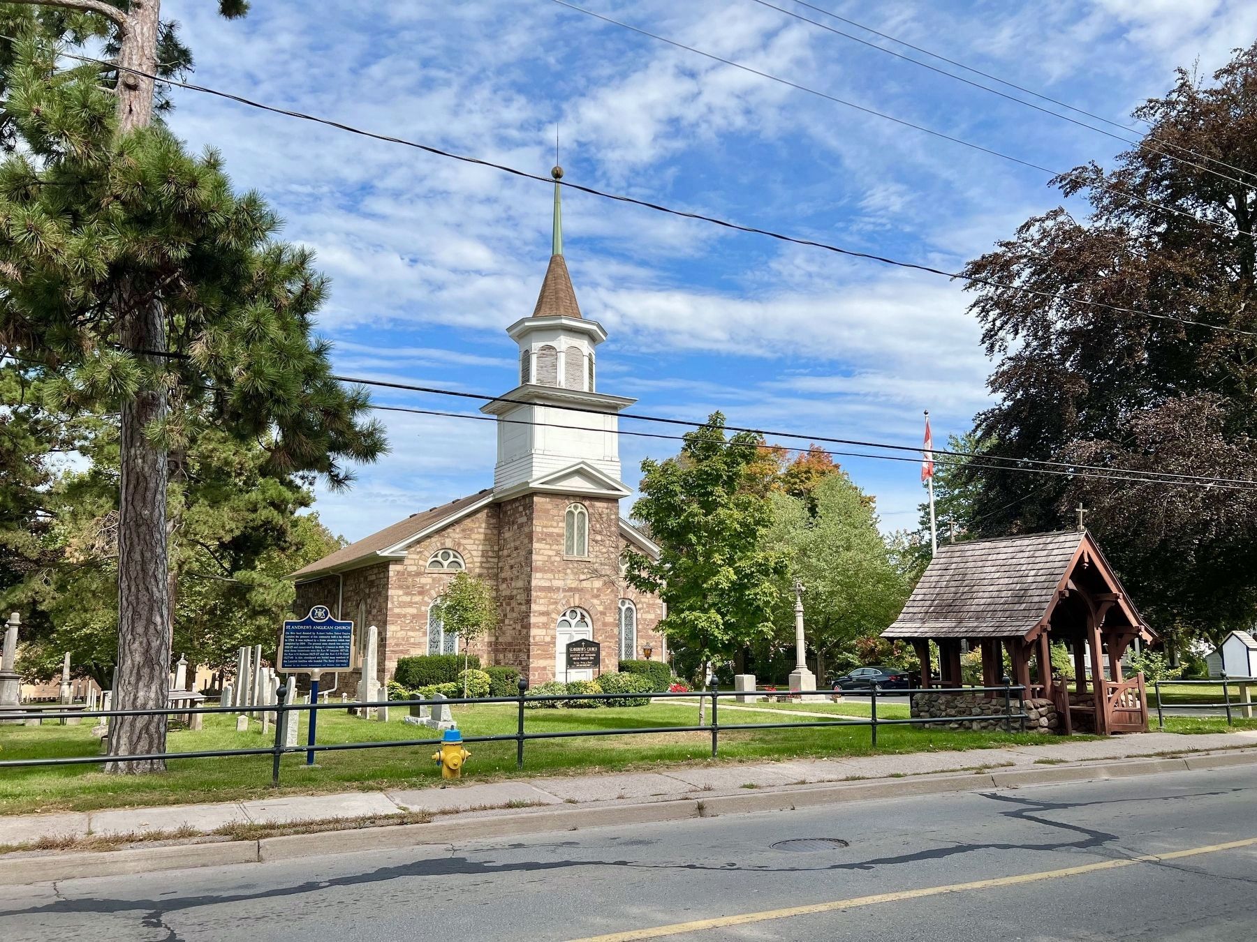 St. Andrew’s Anglican Church and Marker. Click for full size. St. Andrew’s Anglican Church and Marker image. Click for full size.