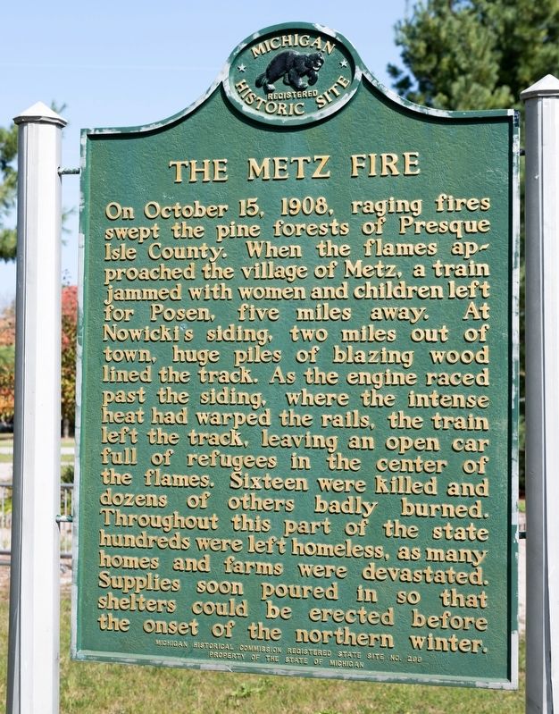 The Metz Fire Marker image. Click for full size.
