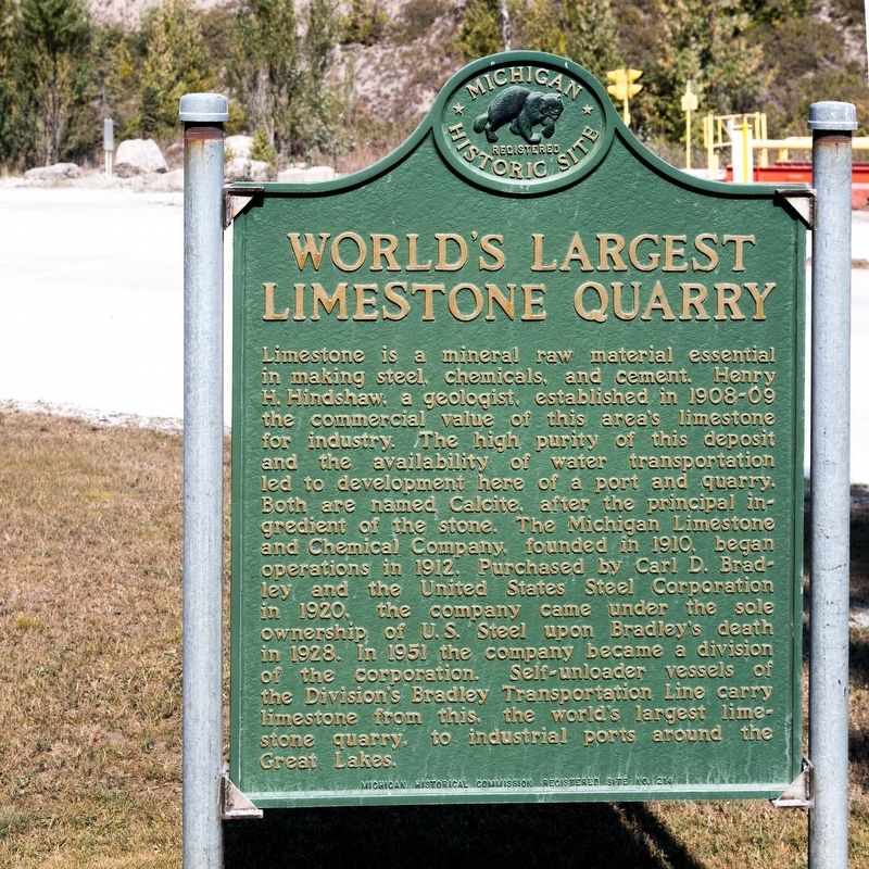 Worlds Largest Limestone Quarry Marker image. Click for full size.