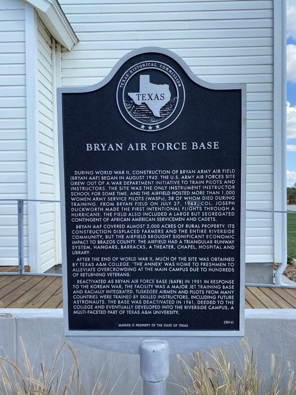 Bryan Air Force Base Marker image. Click for full size.