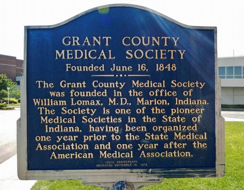 Grant County Medical Society Marker. Click for full size. Grant County Medical Society Marker image. Click for full size.