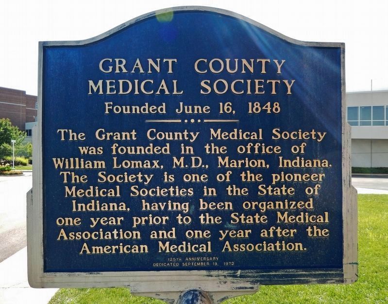Grant County Medical Society Marker image. Click for full size.