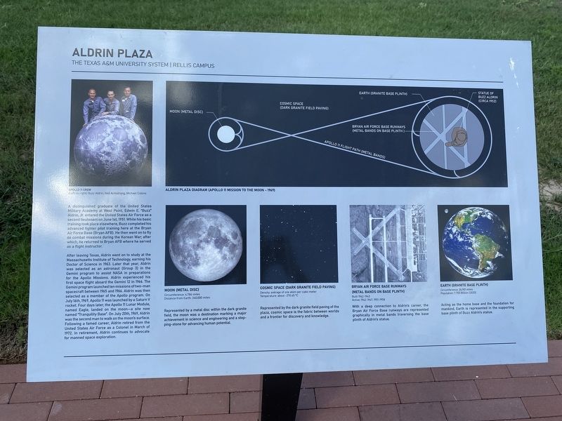 Informational marker on North Side of Aldrin Plaza. image. Click for full size.