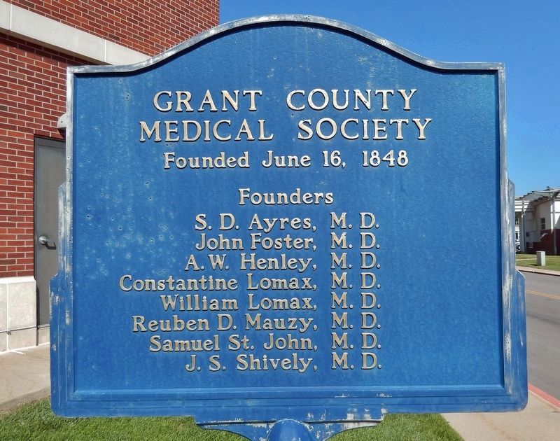 Grant County Medical Society Marker image. Click for full size.