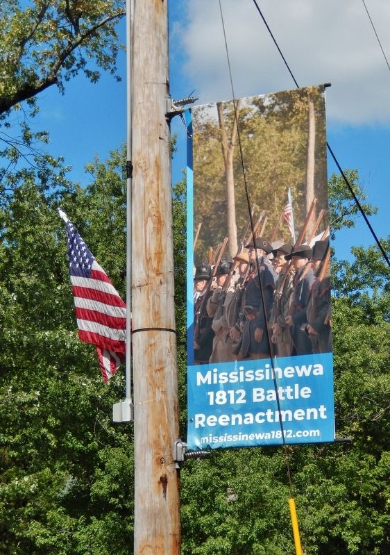 Mississinewa 1812 Battle Reenactment Banner. Click for full size. Mississinewa 1812 Battle Reenactment Banner image. Click for full size.