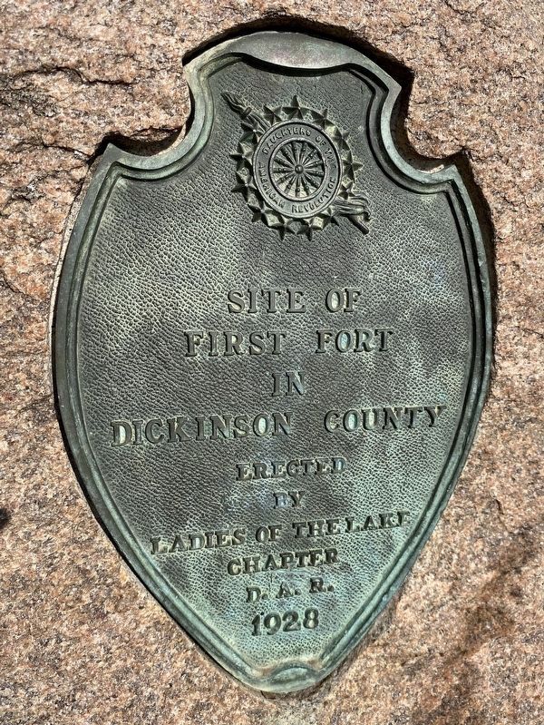 First Fort in Dickinson County Marker image. Click for full size.