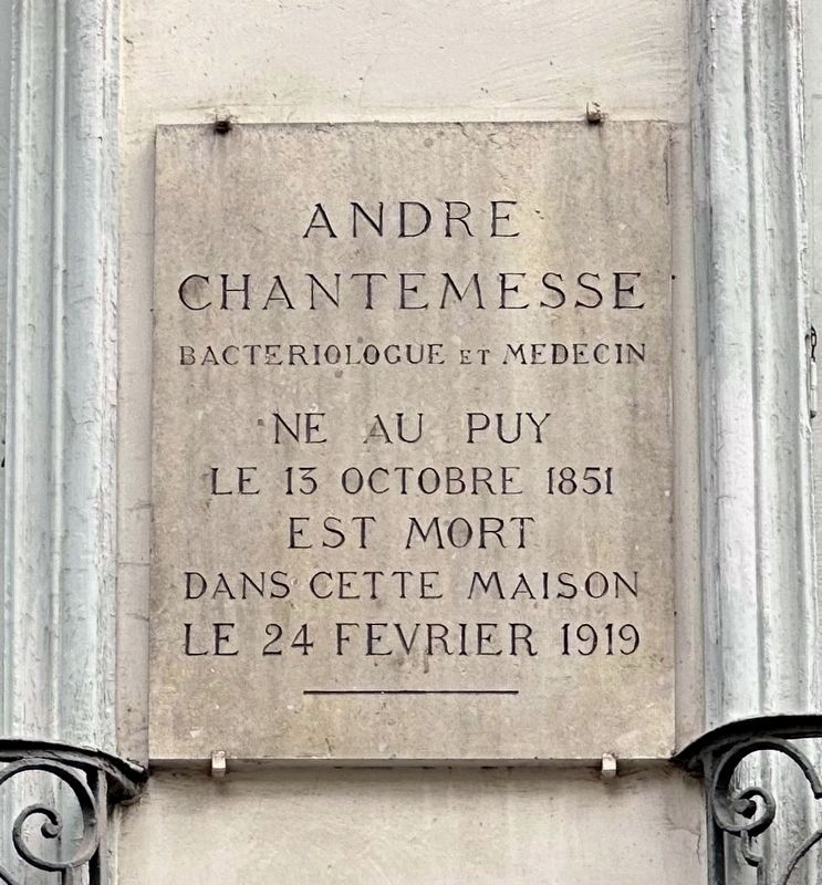 Andre Chantemesse Marker. Click for full size. Andre Chantemesse Marker image. Click for full size.
