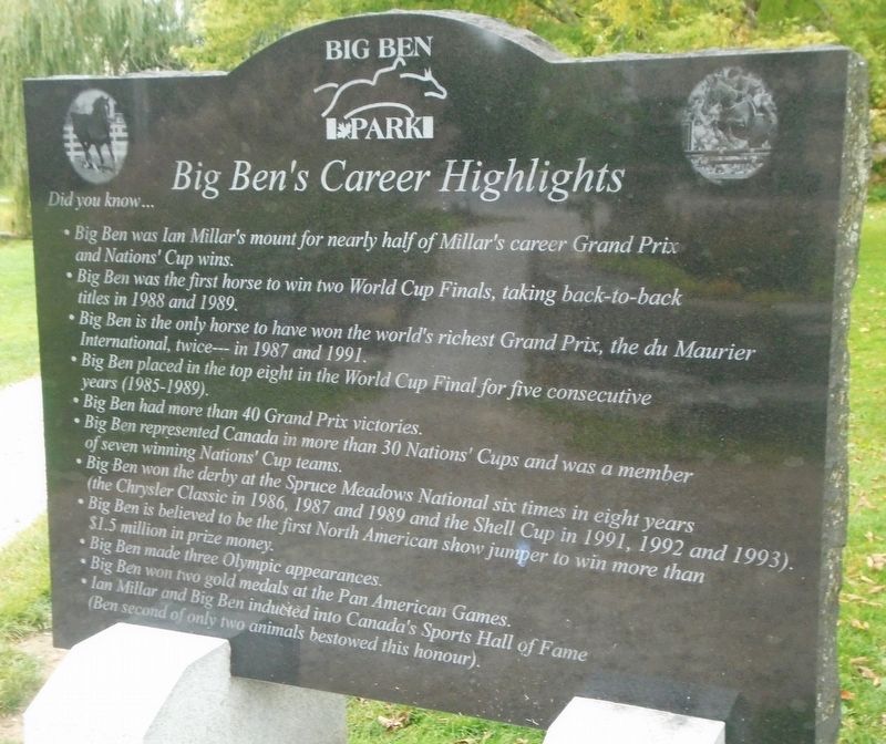 Big Ben's Career Marker. Click for full size. Big Ben's Career Marker image. Click for full size.