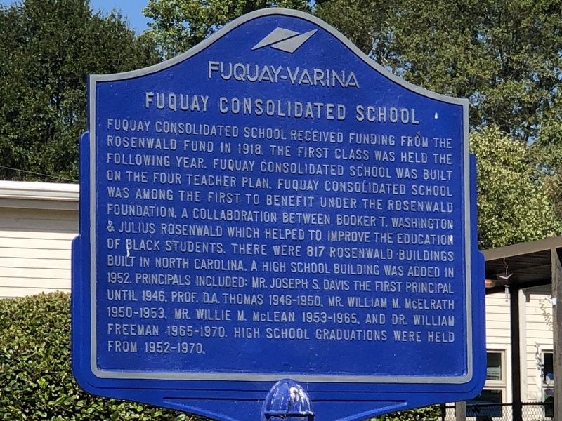 Fuquay Consolidated School Marker. Click for full size. Fuquay Consolidated School Marker image. Click for full size.