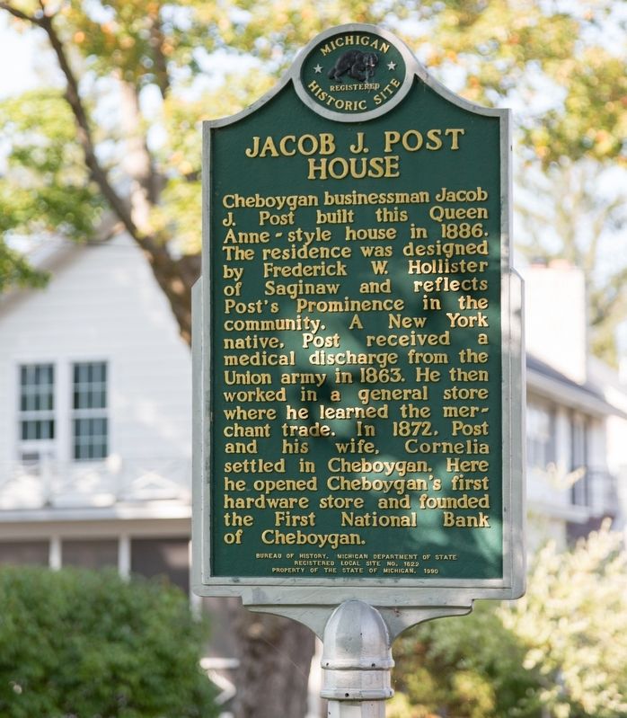 Jacob J. Post House Marker image. Click for full size.