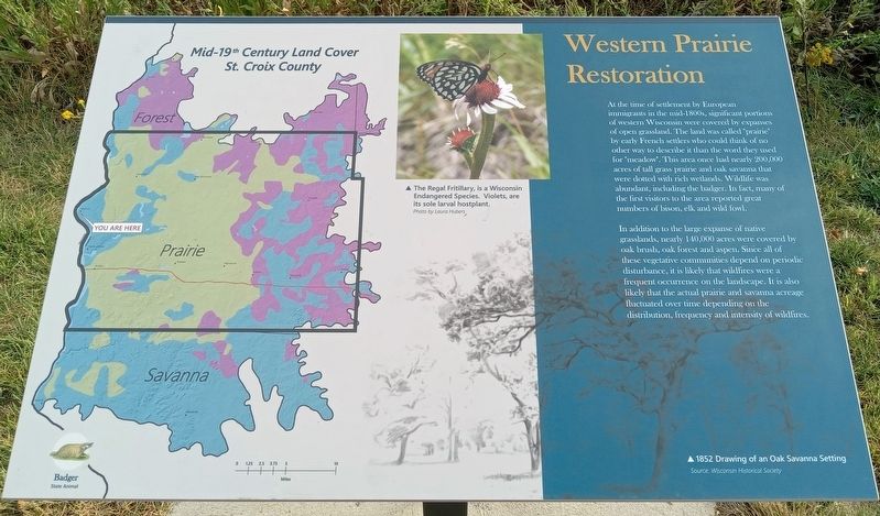 Western Prairie Restoration Marker image. Click for full size.