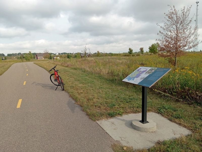 Western Prairie Restoration Marker on the St. Croix River Crossing Loop Trail image. Click for full size.