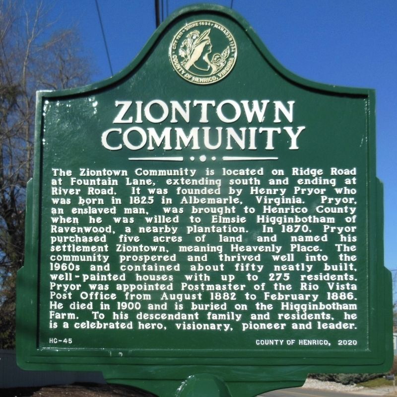 Ziontown Community Marker image. Click for full size.