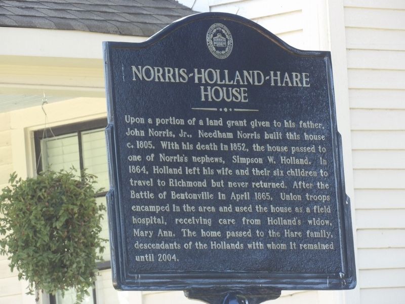 Norris-Holland-Hare House Marker image. Click for full size.