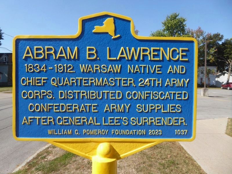 Abram B. Lawrence Marker. Click for full size. Abram B. Lawrence Marker image. Click for full size.