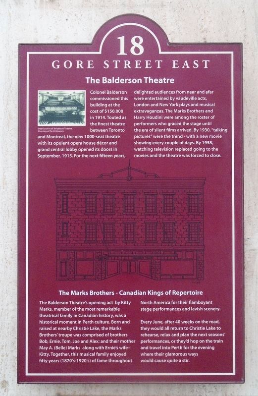 Balderson Theatre Marker image. Click for full size.