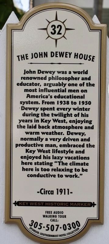 The John Dewey House Marker image. Click for more information.