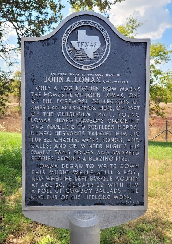 John A. Lomax Marker image. Click for full size.