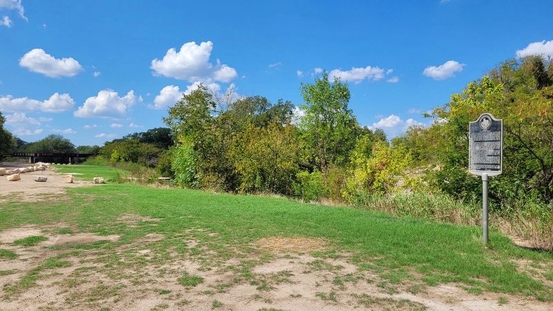 The view of the Site of Clifton Mill Marker along the road image. Click for full size.