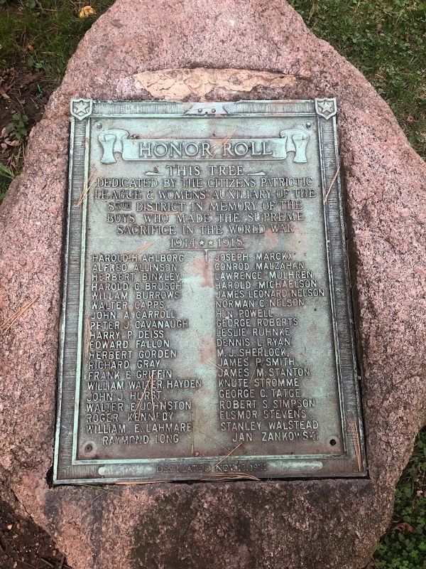 World War I Honor Roll Marker. Click for full size. World War I Honor Roll Marker image. Click for full size.