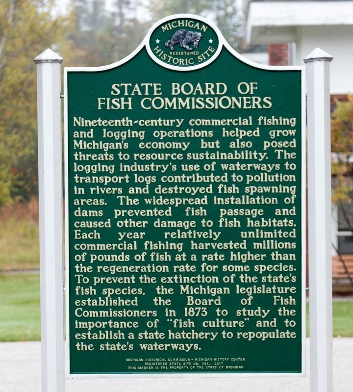 State Board of Fish Commissioners side of marker image. Click for full size.