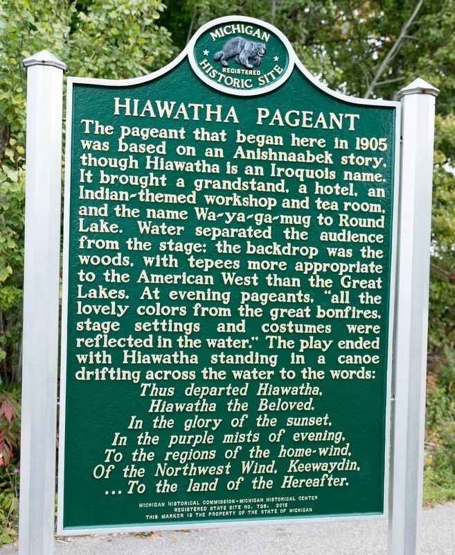 Hiawatha Pageant Marker, Side Two image. Click for full size.