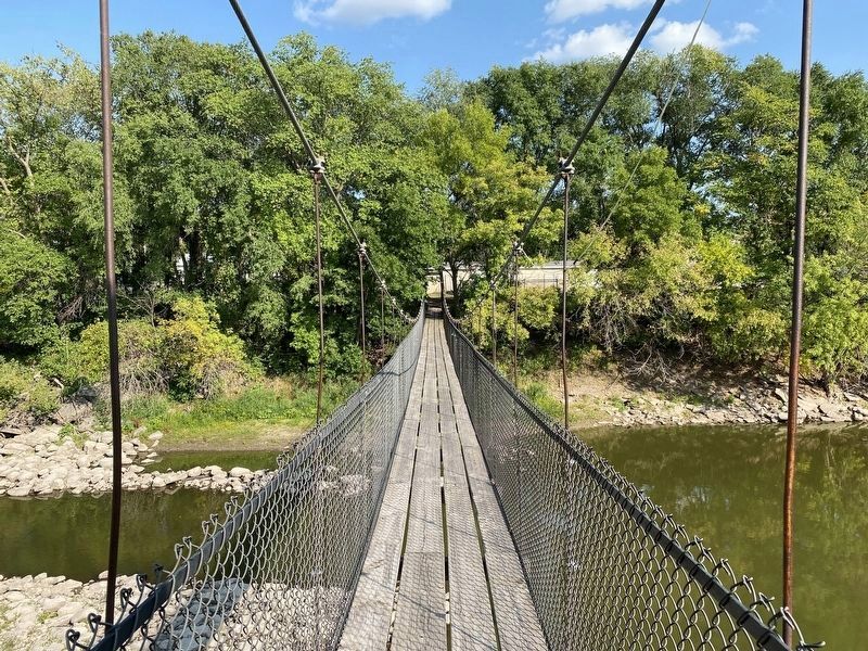 Estherville Swinging Bridge, from the west image. Click for full size.