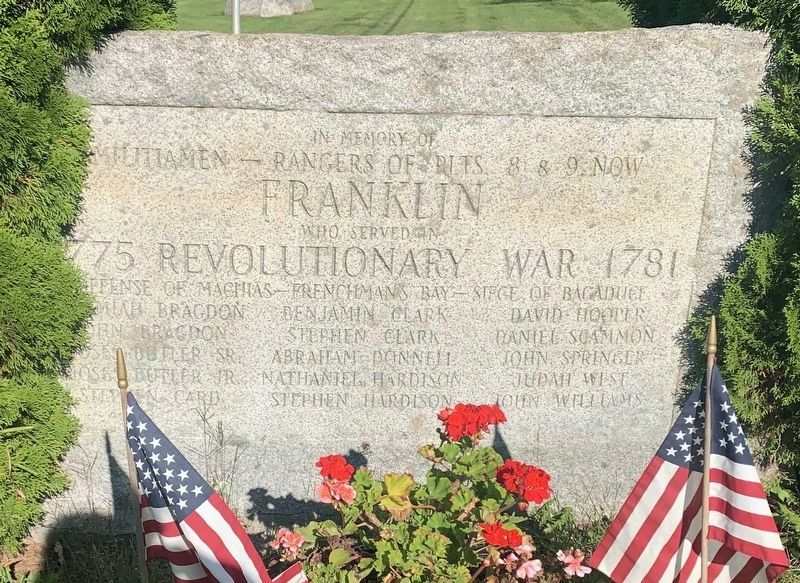 Franklin Revolutionary War Memorial. Click for full size. Franklin Revolutionary War Memorial image. Click for full size.