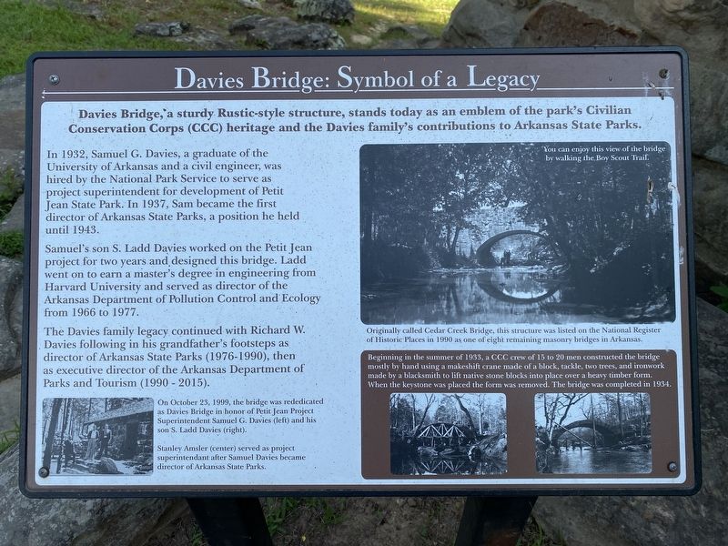 Davies Bridge: Symbol of a Legacy Marker. Click for full size. Davies Bridge: Symbol of a Legacy Marker image. Click for full size.