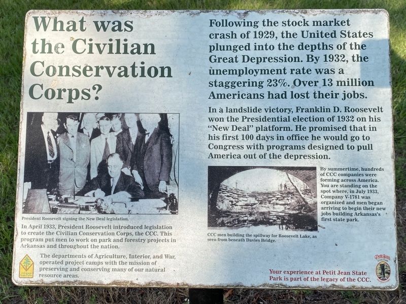 What was the Civilian Conservation Corps? Marker image. Click for full size.