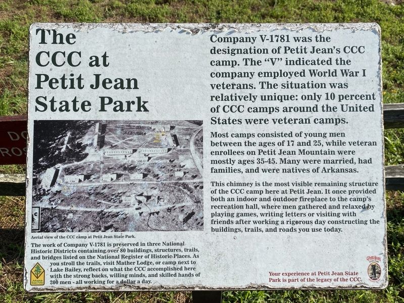 The CCC at Petit Jean State Park Marker image. Click for full size.
